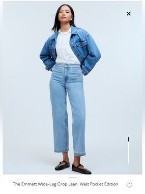 Madewell Light Blue High-Rise Wide-Leg Crop Jeans